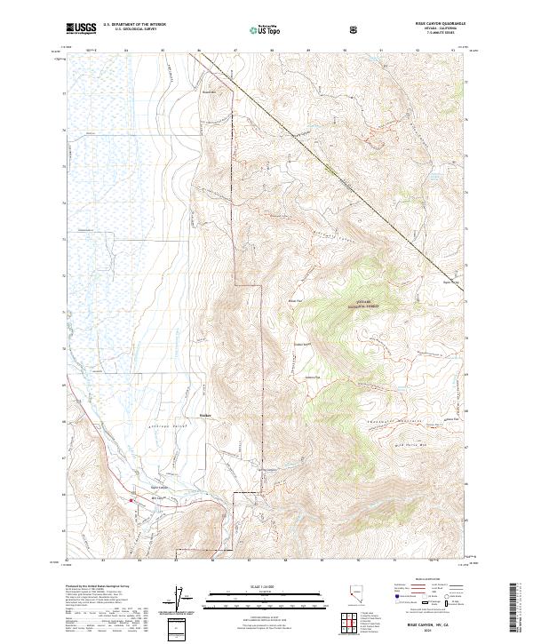 US Topo 7.5-minute map for Risue Canyon NVCA