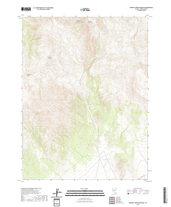 US Topo 7.5-minute map for Roberts Creek Mountain NV