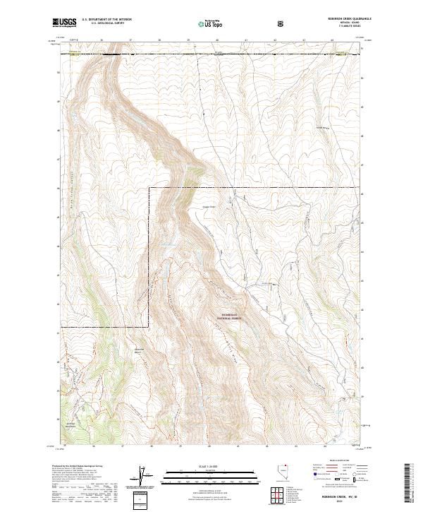 US Topo 7.5-minute map for Robinson Creek NVID