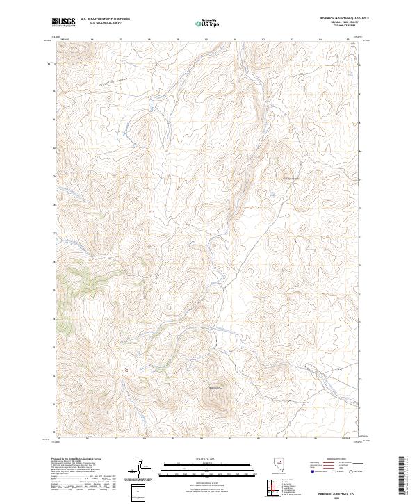 US Topo 7.5-minute map for Robinson Mountain NV