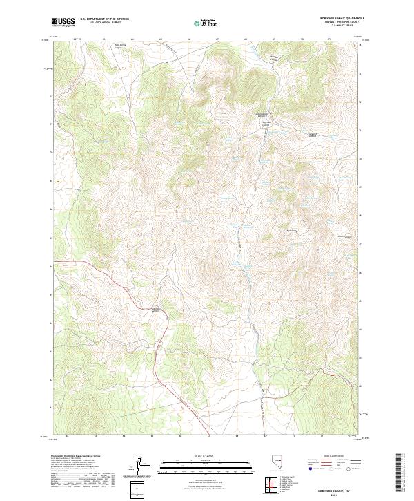 US Topo 7.5-minute map for Robinson Summit NV