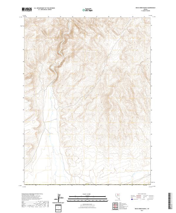 US Topo 7.5-minute map for Rock Creek Ranch NV