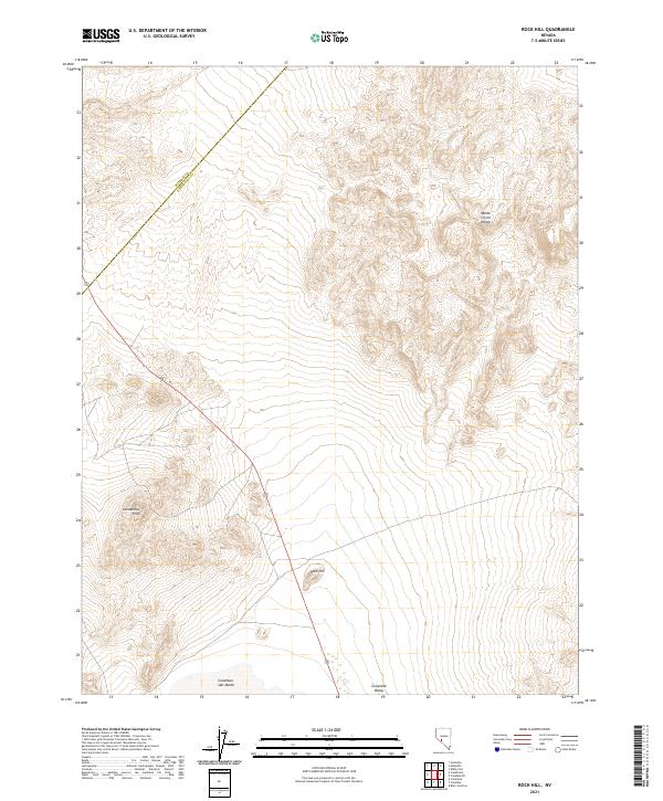 US Topo 7.5-minute map for Rock Hill NV