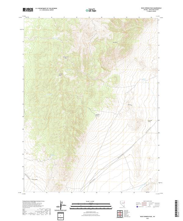 US Topo 7.5-minute map for Rock Springs Pass NV