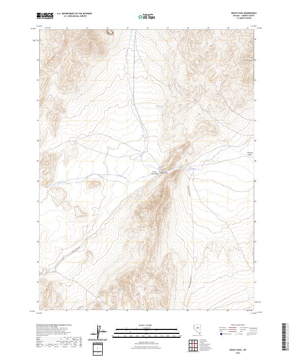 US Topo 7.5-minute map for Rocky Pass NV