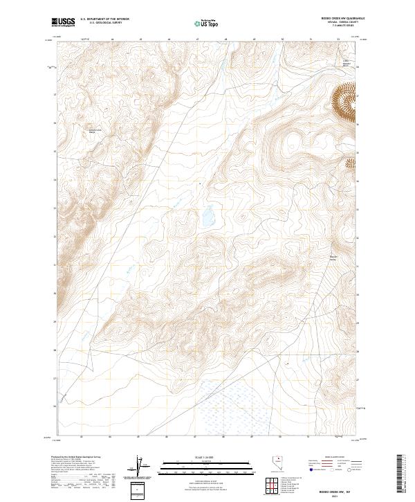 US Topo 7.5-minute map for Rodeo Creek NW NV