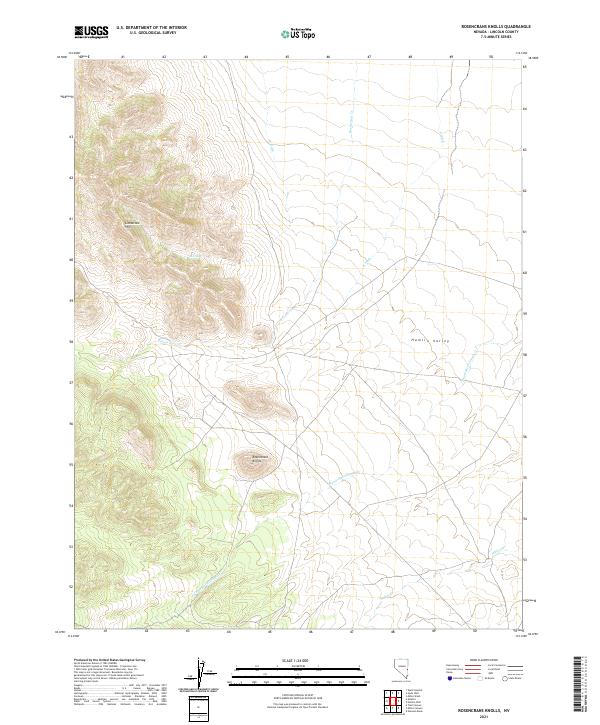 US Topo 7.5-minute map for Rosencrans Knolls NV