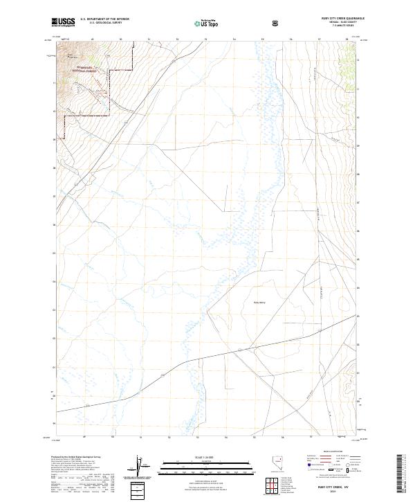 US Topo 7.5-minute map for Ruby City Creek NV