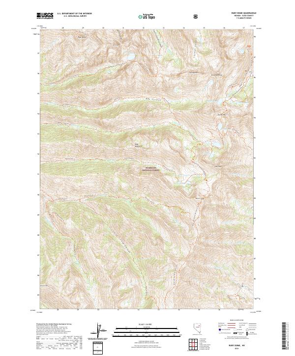 US Topo 7.5-minute map for Ruby Dome NV