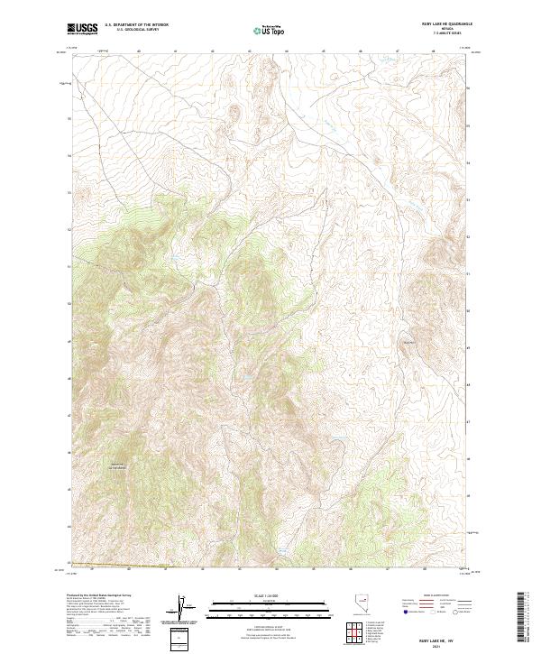 US Topo 7.5-minute map for Ruby Lake NE NV