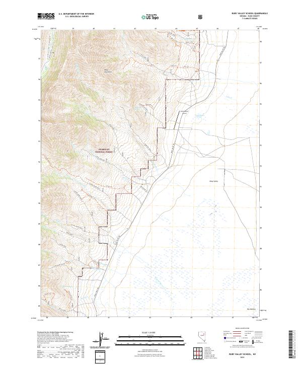 US Topo 7.5-minute map for Ruby Valley School NV