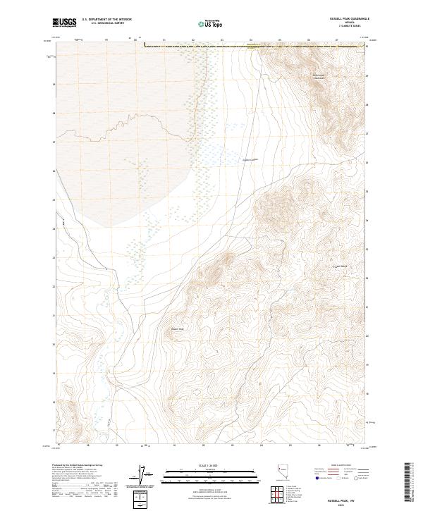 US Topo 7.5-minute map for Russell Peak NV