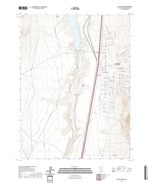 US Topo 7.5-minute map for Rye Patch Dam NV