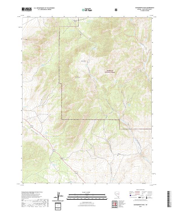 US Topo 7.5-minute map for Sacramento Pass NV