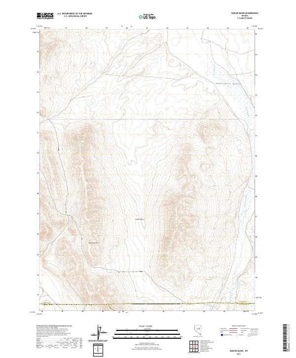 US Topo 7.5-minute map for Sadler Basin NV