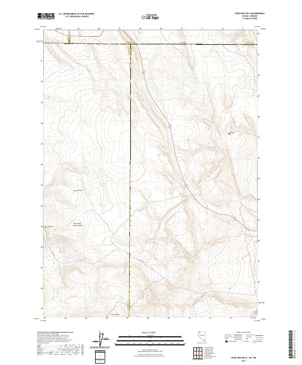 US Topo 7.5-minute map for Sage Hen Hills NVOR