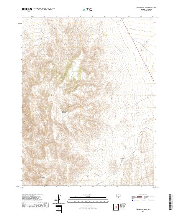 US Topo 7.5-minute map for San Antonio Well NV