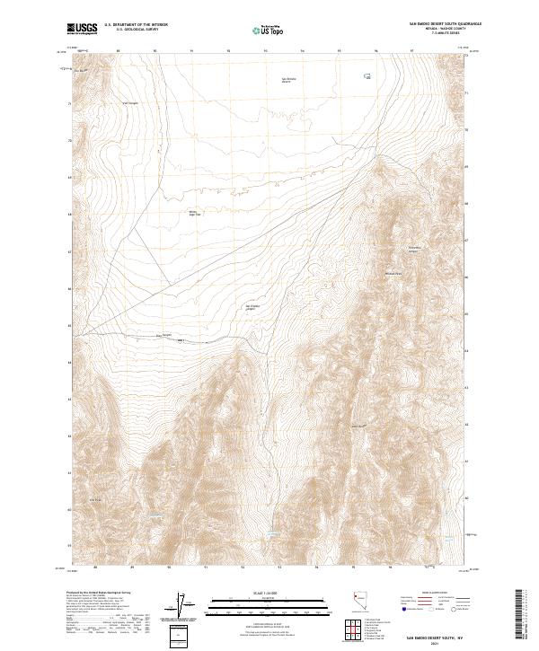 US Topo 7.5-minute map for San Emidio Desert South NV