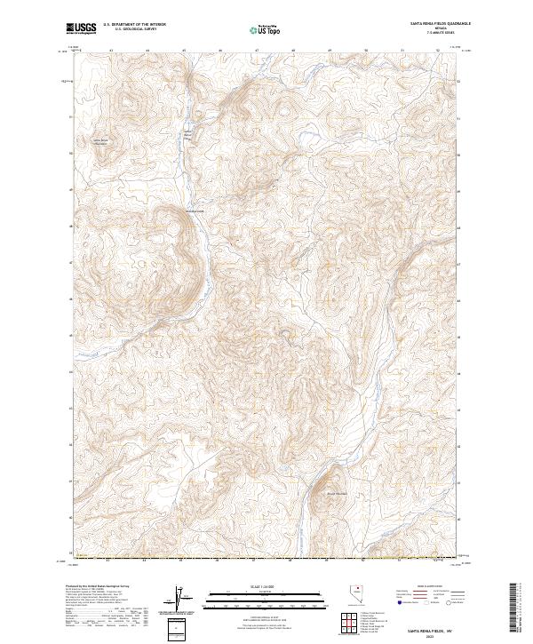 US Topo 7.5-minute map for Santa Renia Fields NV