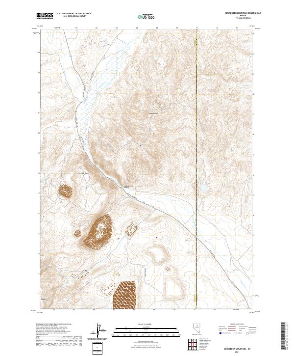 US Topo 7.5-minute map for Schroeder Mountain NV