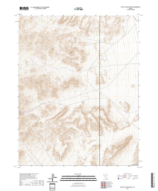 US Topo 7.5-minute map for Scottys Junction SW NV