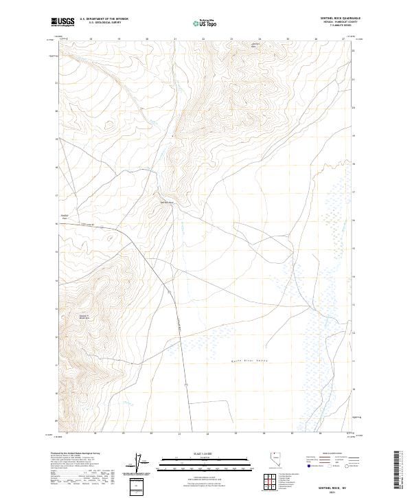 US Topo 7.5-minute map for Sentinel Rock NV