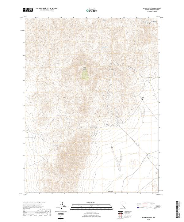 US Topo 7.5-minute map for Seven Troughs NV