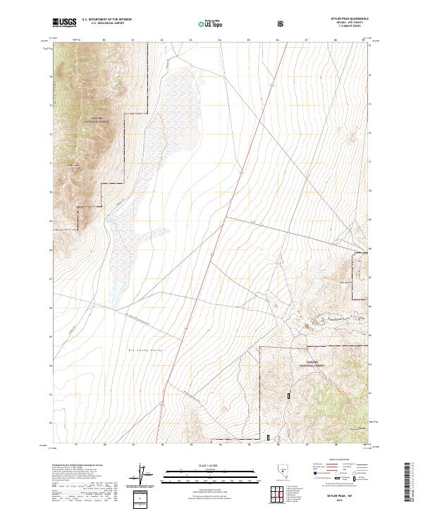 US Topo 7.5-minute map for Seyler Peak NV