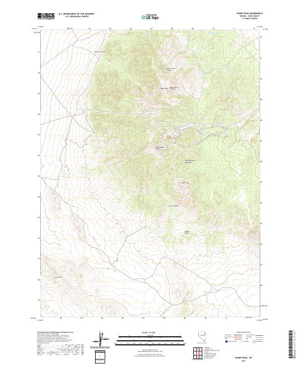 US Topo 7.5-minute map for Sharp Peak NV