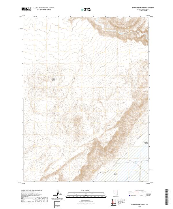 US Topo 7.5-minute map for Sheep Creek Range SW NV