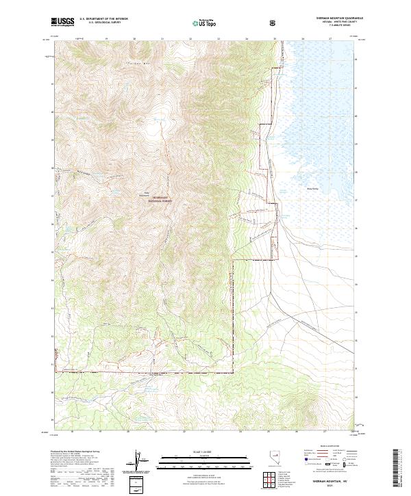 US Topo 7.5-minute map for Sherman Mountain NV