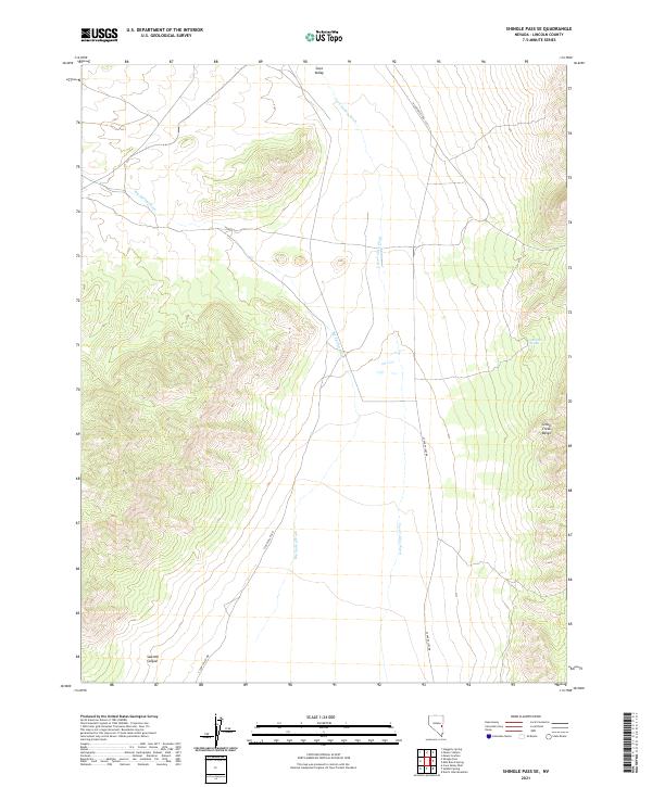 US Topo 7.5-minute map for Shingle Pass SE NV