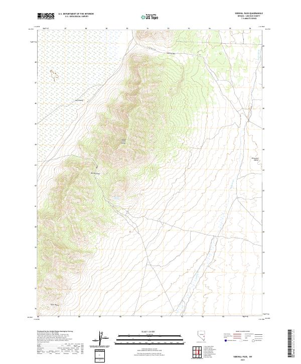 US Topo 7.5-minute map for Sidehill Pass NV