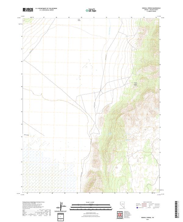 US Topo 7.5-minute map for Sidehill Spring NV