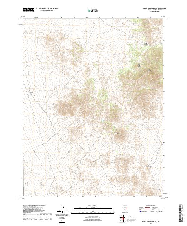 US Topo 7.5-minute map for Silver King Mountain NV