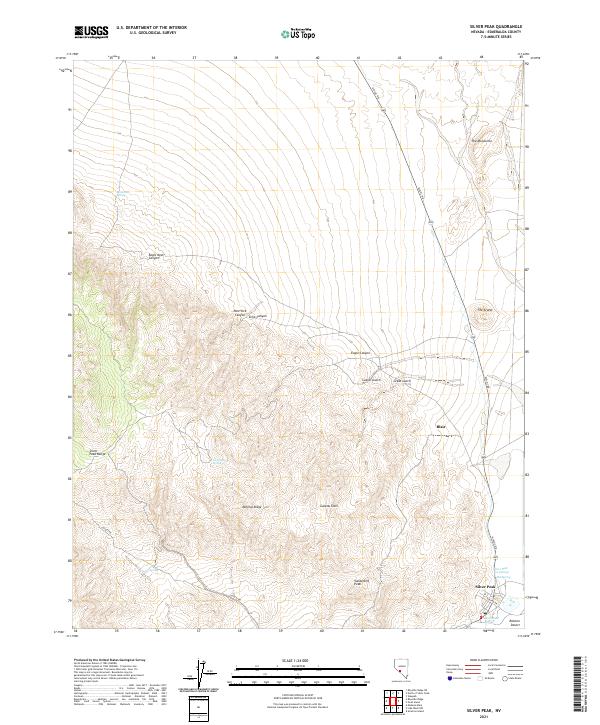 US Topo 7.5-minute map for Silver Peak NV