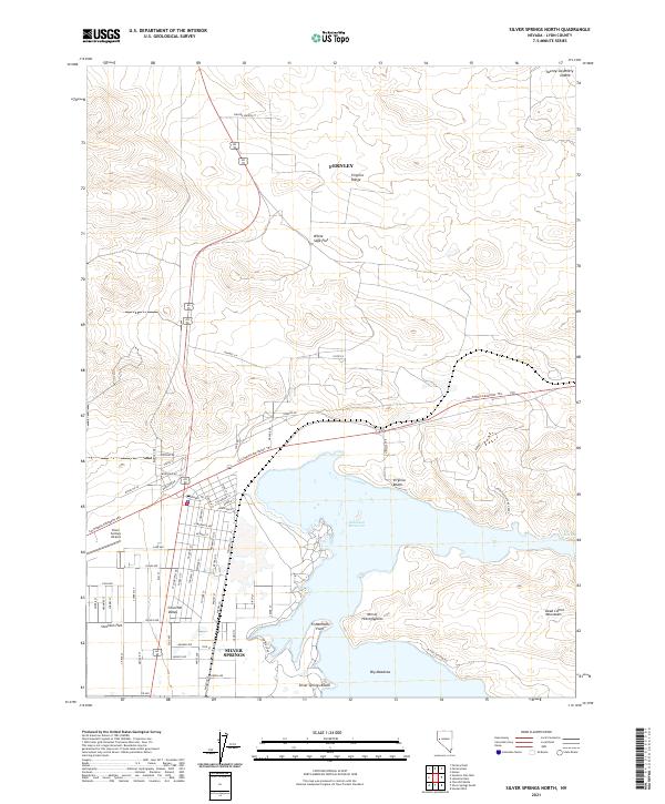 US Topo 7.5-minute map for Silver Springs North NV