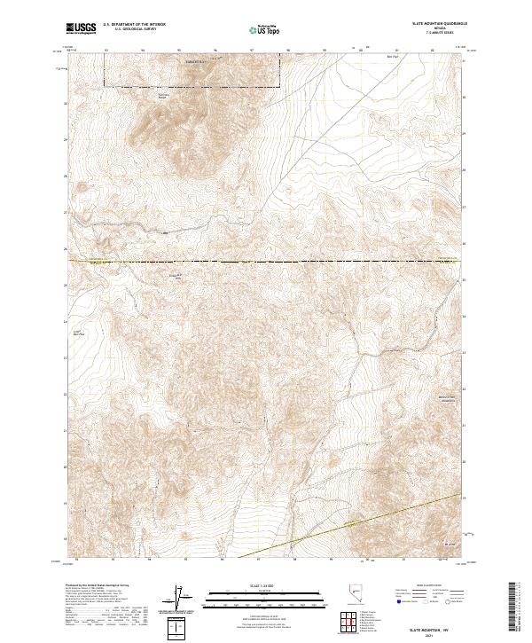 US Topo 7.5-minute map for Slate Mountain NV