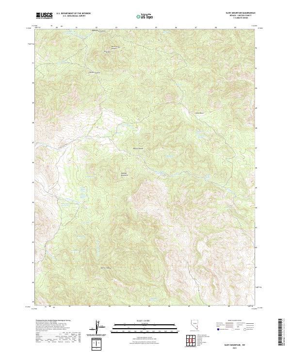 US Topo 7.5-minute map for Slidy Mountain NV