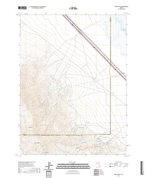 US Topo 7.5-minute map for Snow Gulch NV