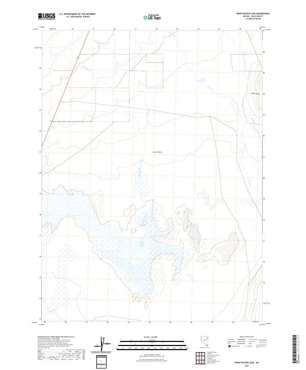 US Topo 7.5-minute map for Snow Water Lake NV