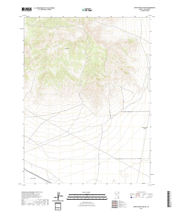 US Topo 7.5-minute map for Snow Water Lake NE NV