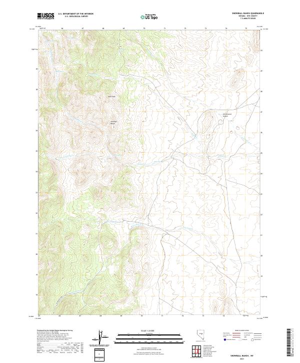 US Topo 7.5-minute map for Snowball Ranch NV