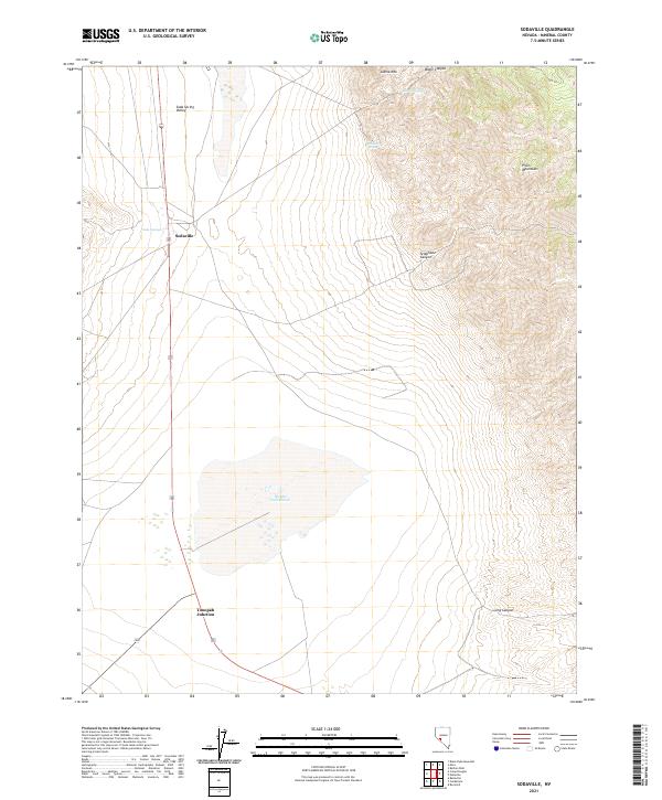 US Topo 7.5-minute map for Sodaville NV