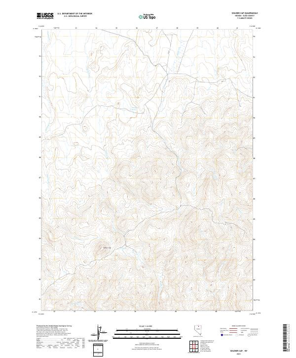 US Topo 7.5-minute map for Soldier Cap NV