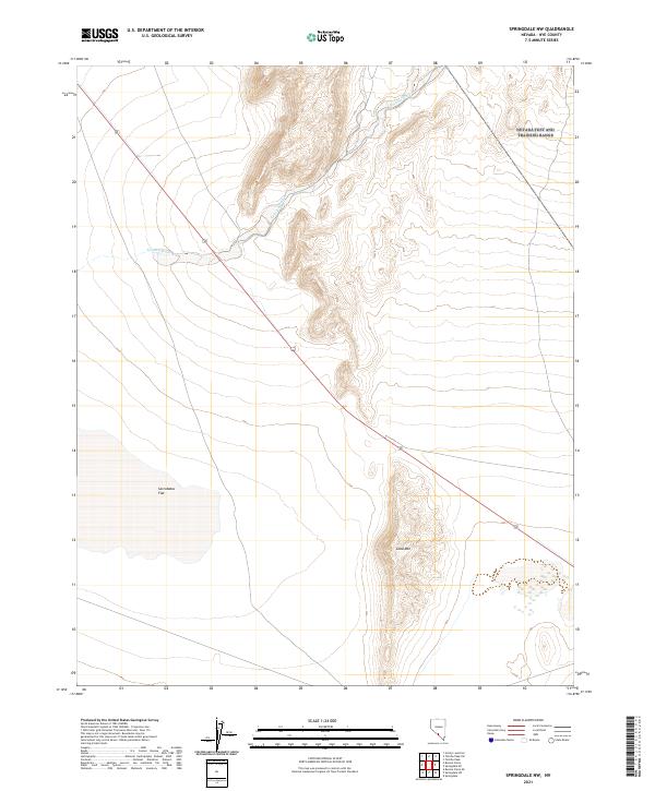 US Topo 7.5-minute map for Springdale NW NV