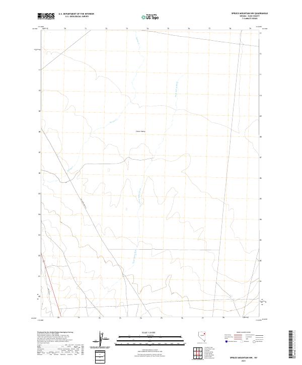 US Topo 7.5-minute map for Spruce Mountain NW NV