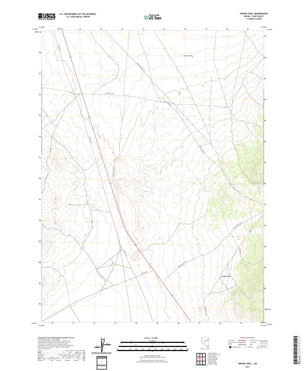 US Topo 7.5-minute map for Spruce Well NV