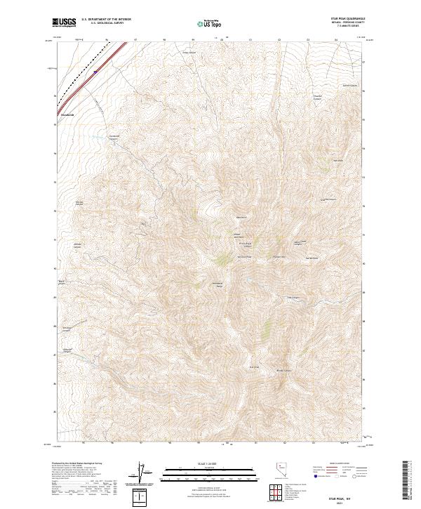 US Topo 7.5-minute map for Star Peak NV