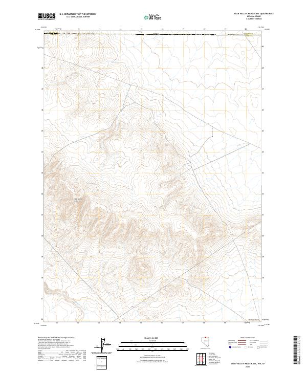 US Topo 7.5-minute map for Star Valley Ridge East NVID